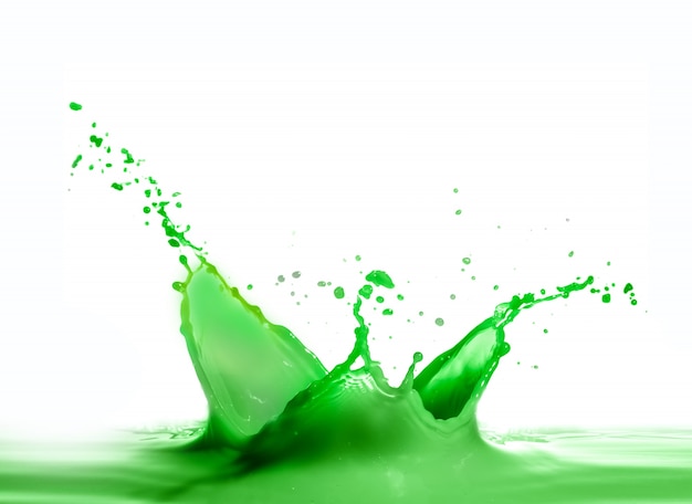 green wine splash isolated on white
