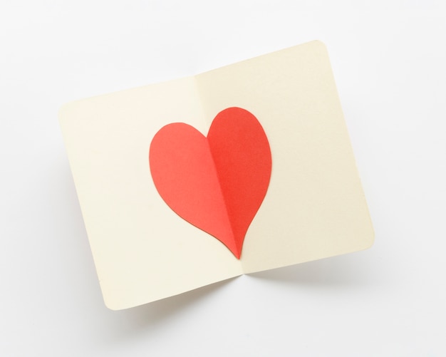 Greeting card with red heart inside