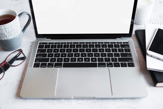 Grey laptop on a table