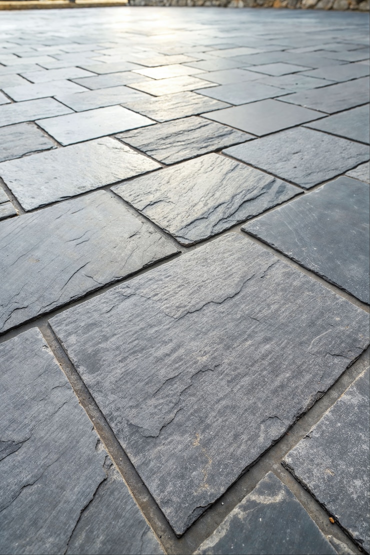Free Photo grey slate paving stones
