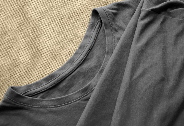 Grey t-shirt in fabric surface