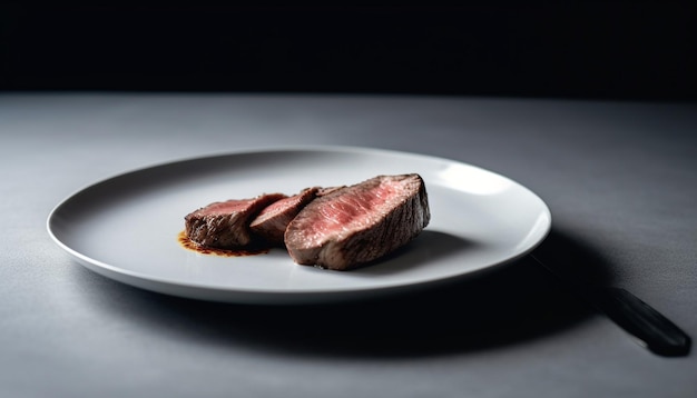 Бесплатное фото Филе говядины на гриле нежное и редкое мясо, созданное искусственным интеллектом