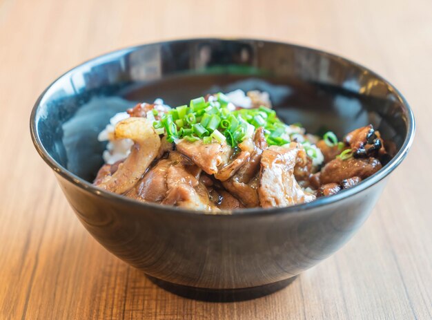 grilled pork bowl with rice