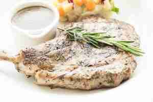 Free photo grilled pork chop steak