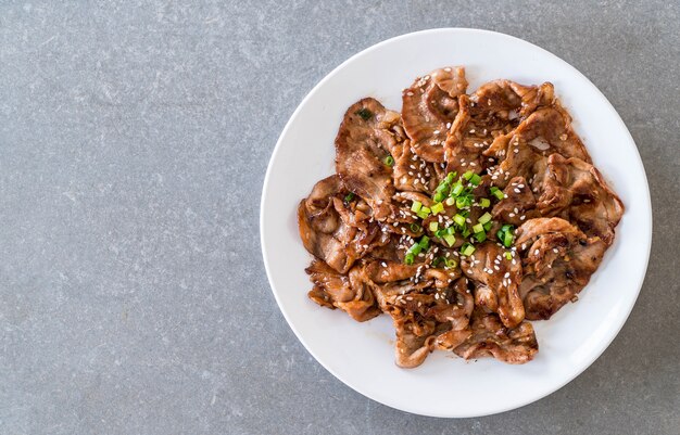 grilled pork on plate