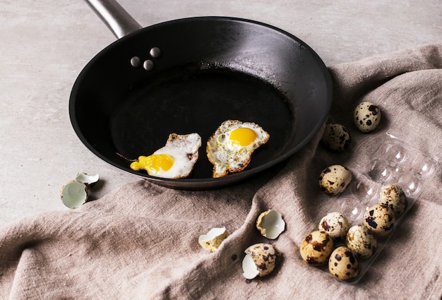 Grilled quail eggs