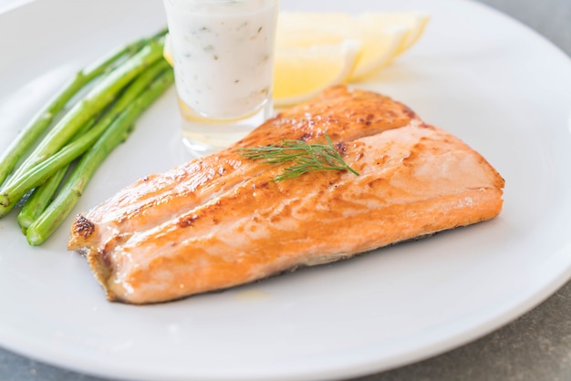 grilled salmon steak