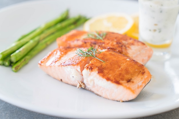 grilled salmon steak