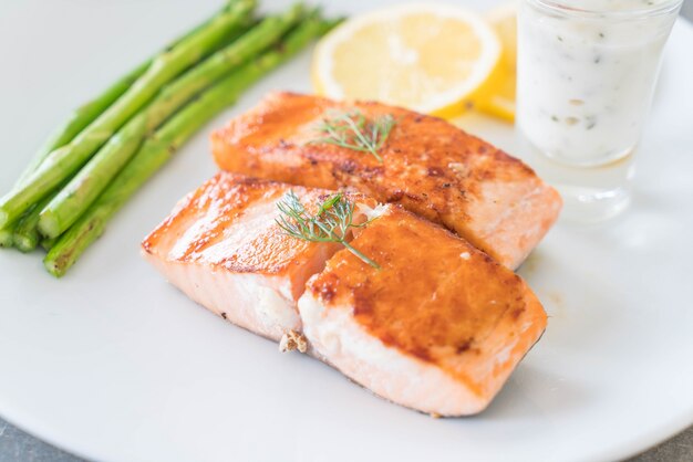 grilled salmon steak