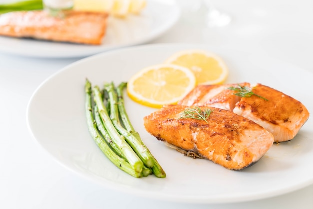 grilled salmon steak