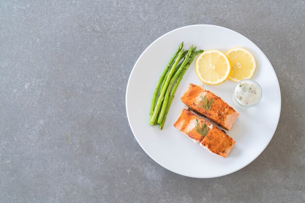 grilled salmon steak