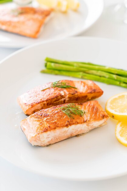 grilled salmon steak