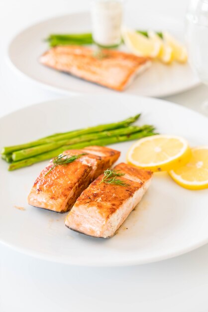 grilled salmon steak