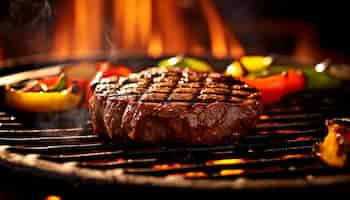 Free photo grilled steak on coal a delicious summer meal outdoors generated by artificial intelligence