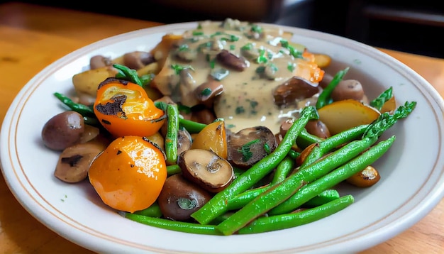 Grilled vegetable plate a healthy gourmet meal generated by AI