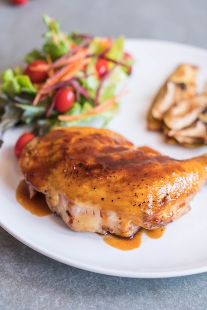 grilles chicken steak with teriyaki sauce