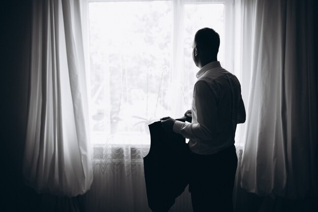 Groom on his wedding day