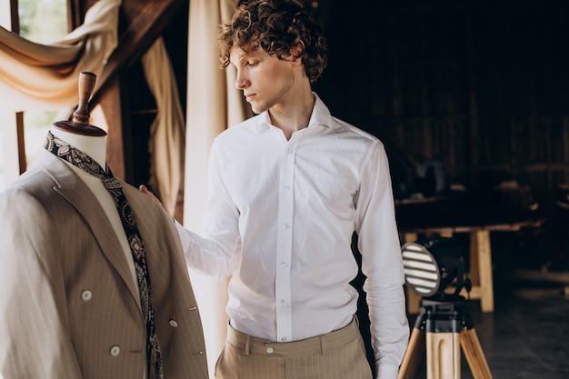 Groom preparing for his wedding