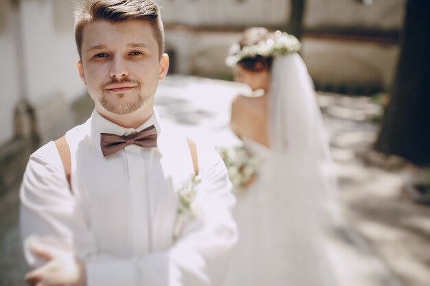 Groom with blur background