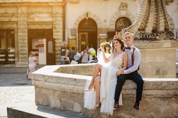 Grooms on a sunny day