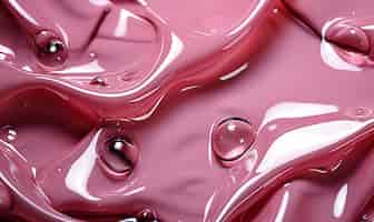無料写真 ピンクの背景にグロッシーなレンダリング水滴