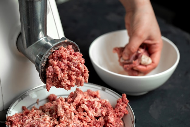 Free photo ground meat raw fresh grinded meat