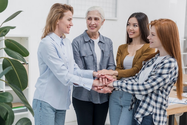 Free photo group of adult women celebrating friendship