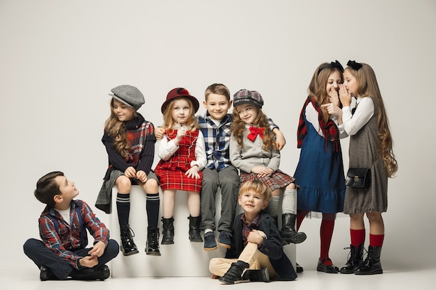 Free photo group of beautiful chlidren posing