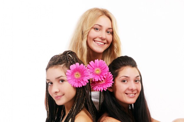 Group of beautiful young womans