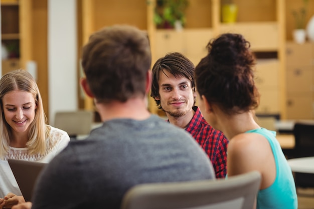 Group of business executives in a meeting