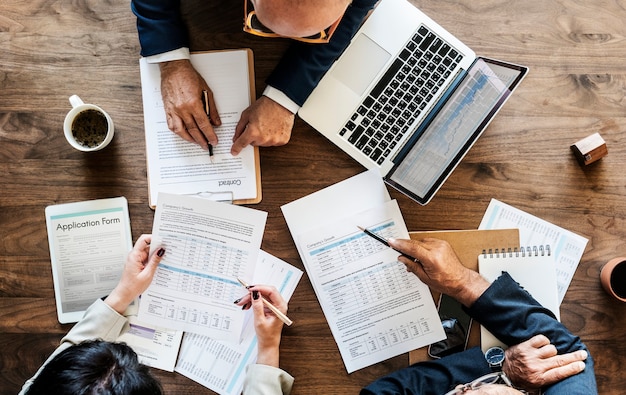 Group of business people having a meeting