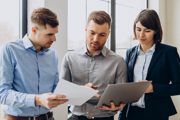 Group of business people working in office