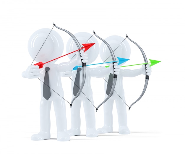 Group of businesspeople aiming at a target