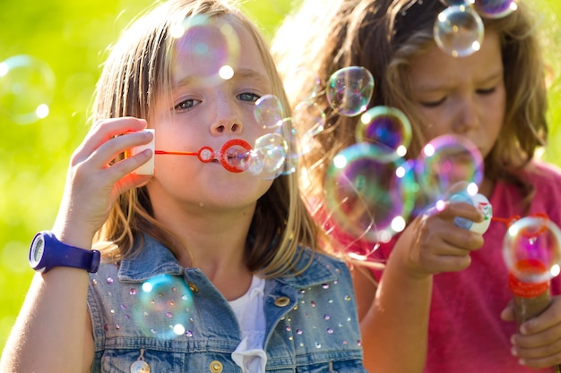 Group of childrens having fun in the park.