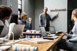 Free photo group of diverse people having a business meeting