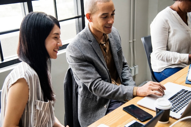 Group of diverse people having a business meeting