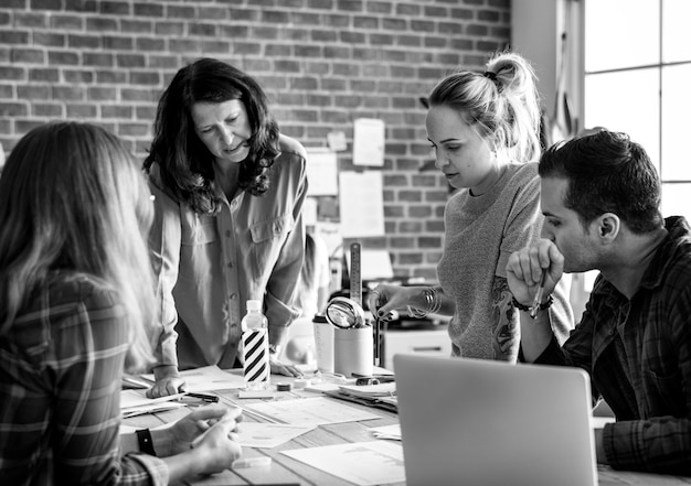 Group of diverse people having a meeting