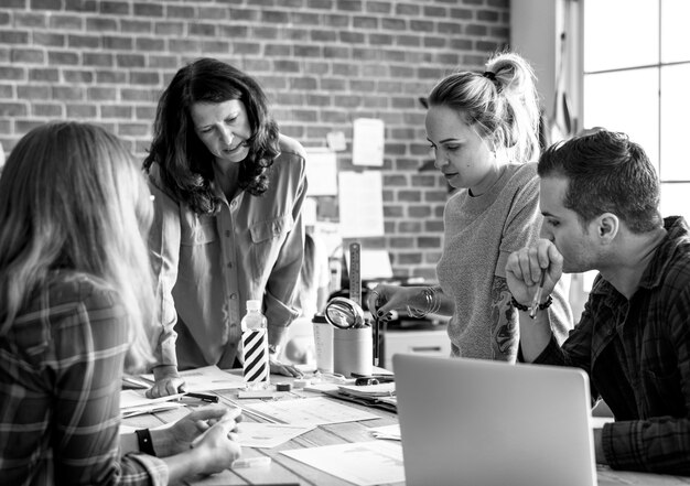 Group of diverse people having a meeting