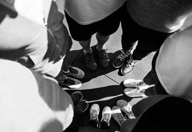 Group of diverse people standing together