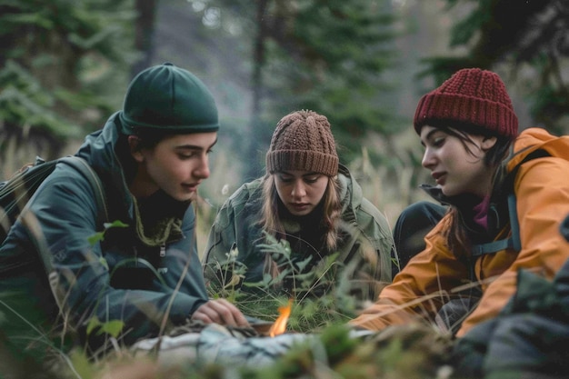 Foto gratuita gruppo di adolescenti e giovani diversi che svolgono attività insieme per celebrare la giornata mondiale delle competenze giovanili