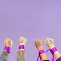 Free photo group of female activists protesting together