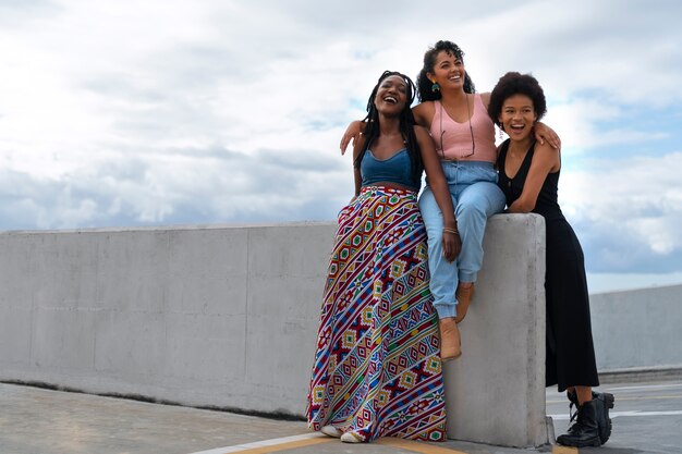 Group of female friends enjoying a day out together