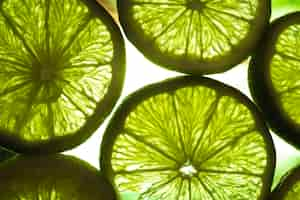 Free photo group of fresh cut lime slices