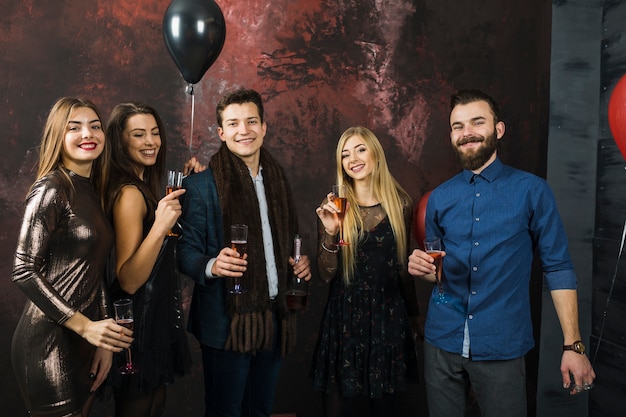 Group of friends having a 2018 party