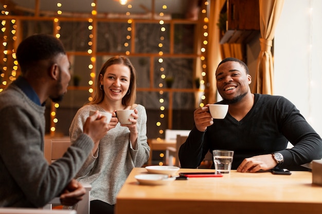 Group of friends having  fun together