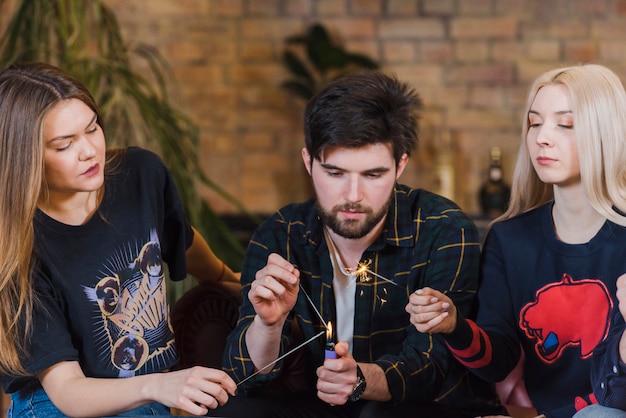 Group of friends at a party