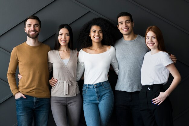 Group of friends posing together