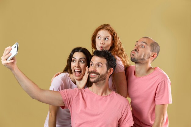 Group of friends posing together