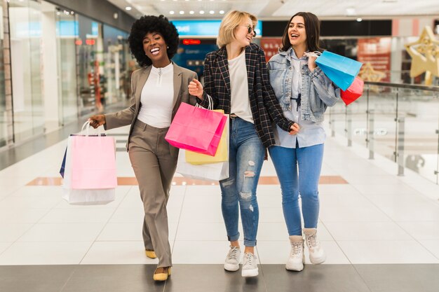 Group of friends shopping together