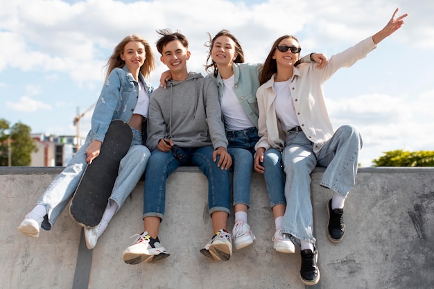 Group of friends spending quality time together outdoors